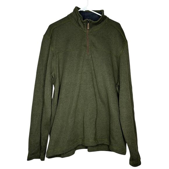 G.H. Bass Sweater Men’s XXL Green Explorer 1/4 Zip Pullover Outdoors Fleece - Picture 1 of 8